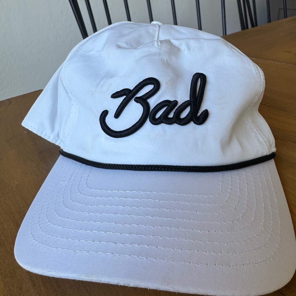Bad Birdie "bad" rope golf hat white black adjustable